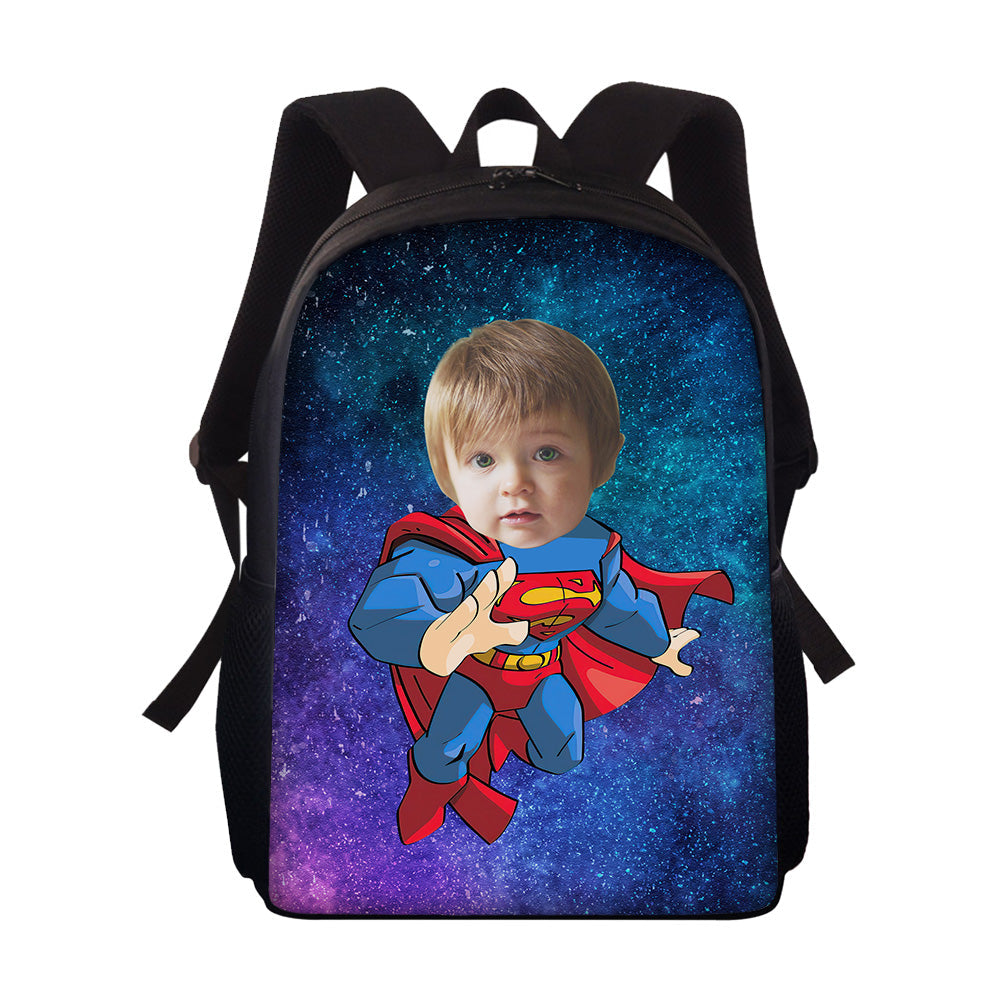 Custom Face Backpack Personalised Starry Sky School Bag for Students - MyFaceTshirt