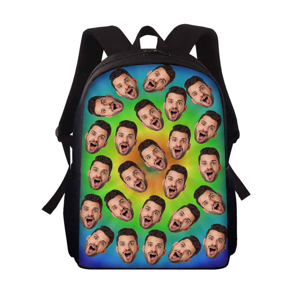Custom Face Backpack Personalised Multicolor School Bag for Boys Girls - MyFaceTshirt