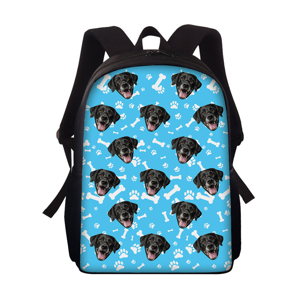 Custom Face Backpack Personalised Pet Paw Prints School Bag - MyFaceTshirt