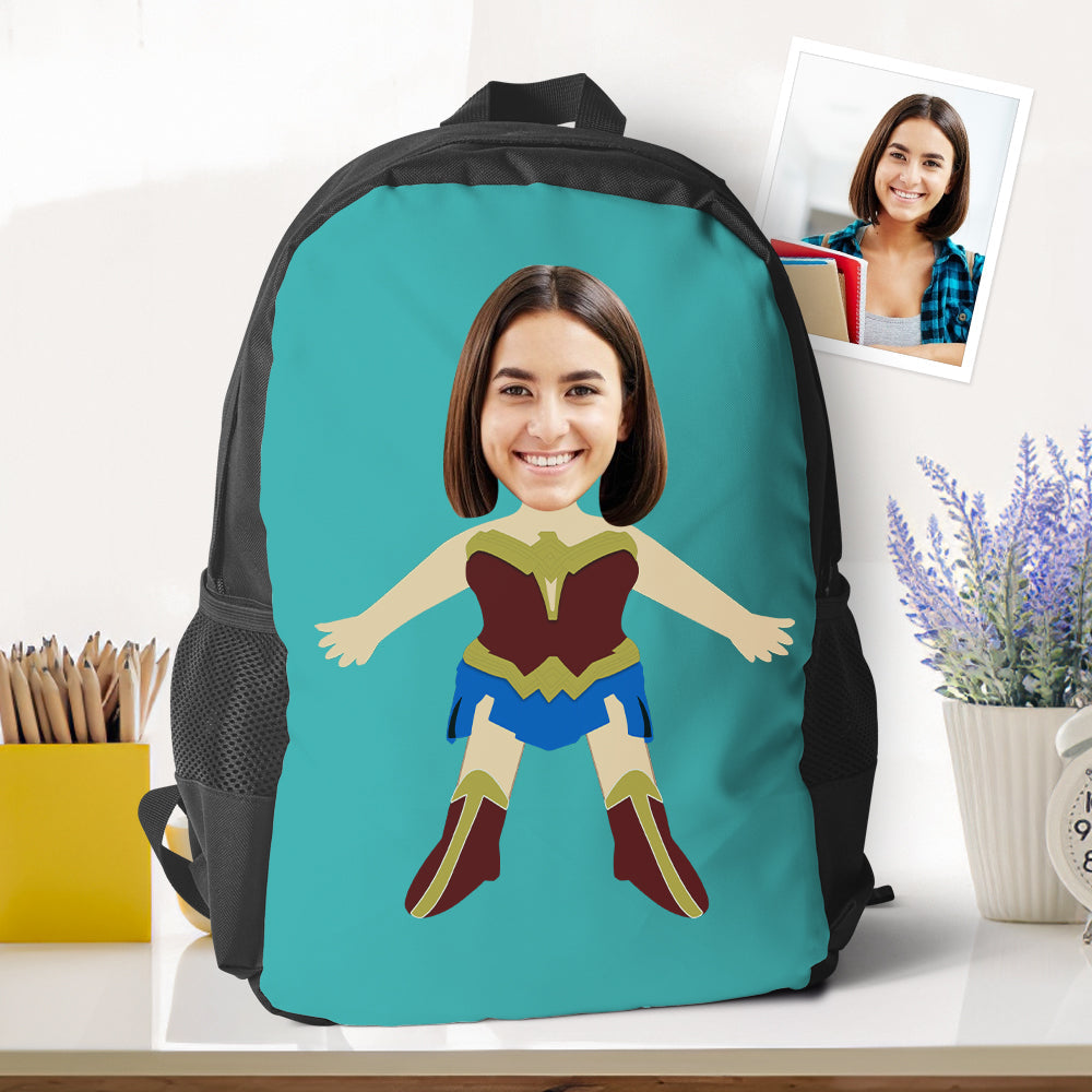 Personalized Wonder Women Backpacks Minime School Bookbags Back To School Gifts For Boys Gifts - MyFaceTshirt
