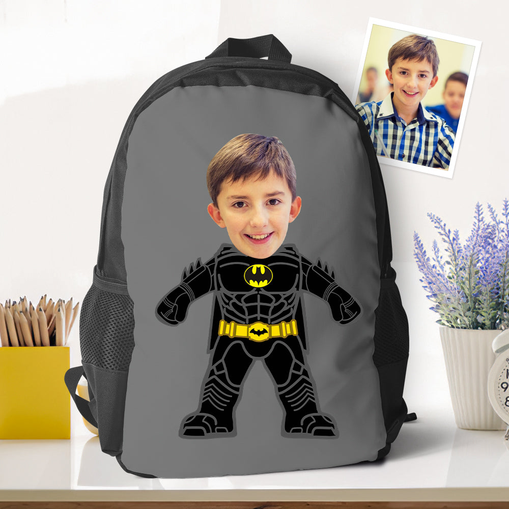 Personalized Minime Photo Backpack Back To School Gifts For Kids Boys Custom School Backpacks - MyFaceTshirt