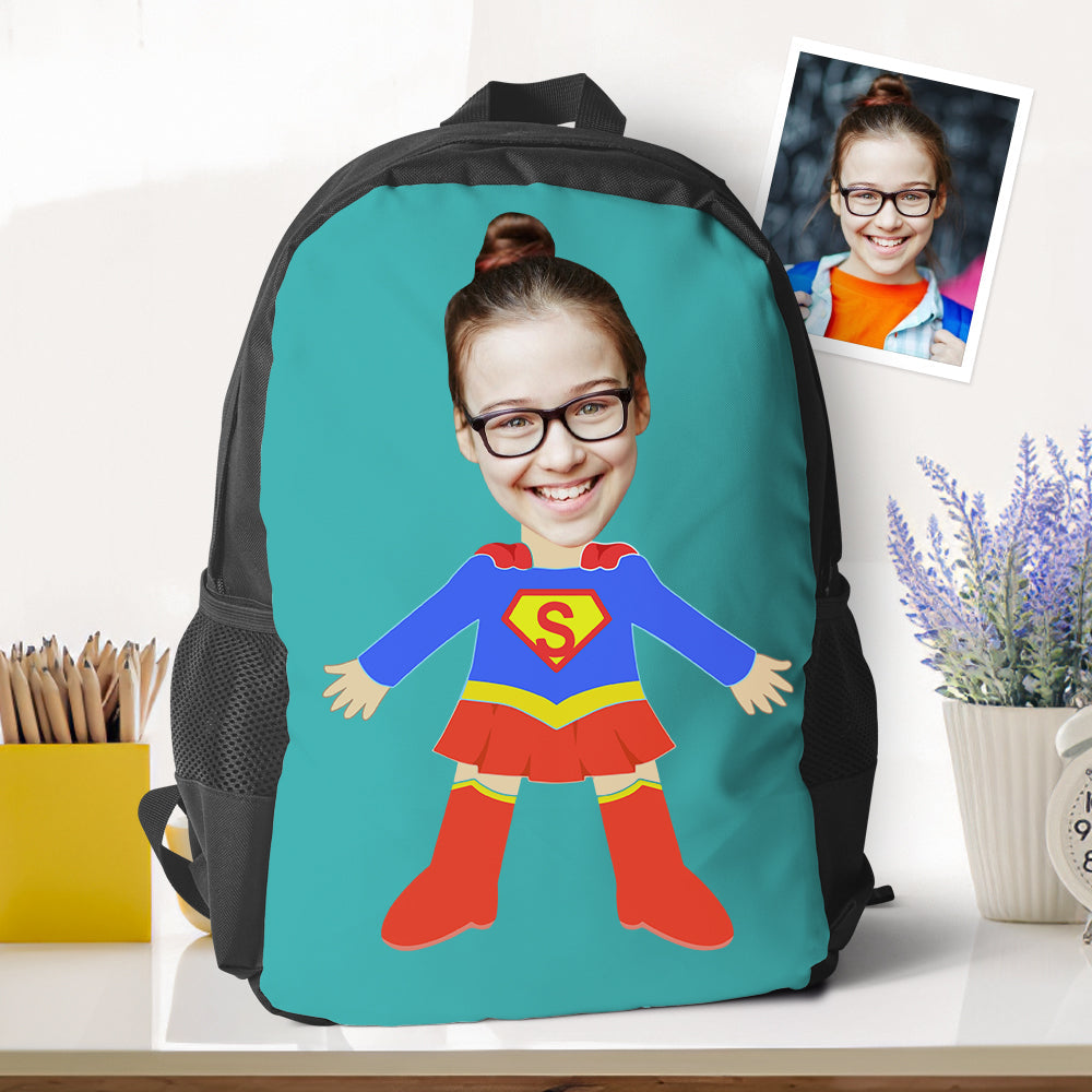 Customized Super Girl Bookbags Minime Backpacks Back To School Gifts For Kids Girls Gifts - MyFaceTshirt