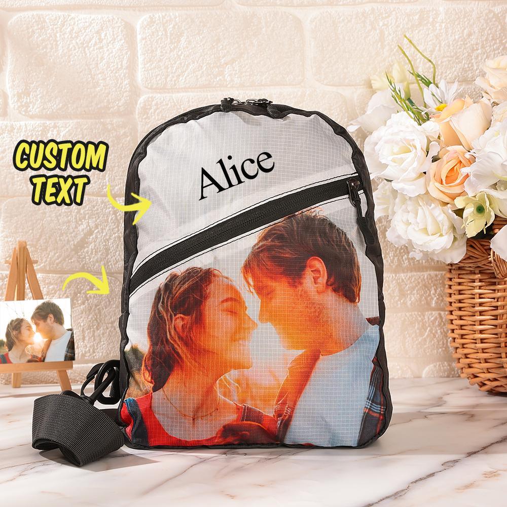 Back to School Custom Photo Engraved Chest Bag Crossbody Shoulder Backpack Gift for Men & Women - MyFaceTshirt