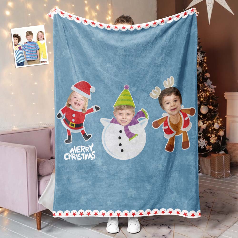 Custom Photo Blankets Custom Children Blankets Personalised Christmas Photo Fleece Blanket