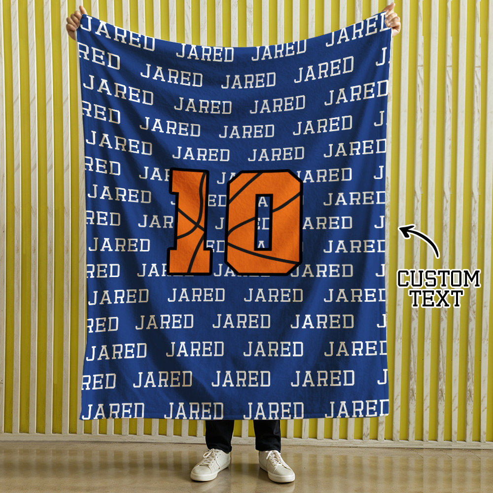 Personalized Basketball Blanket with Name, Sports gift, sports blanket, stadium blanket - MyFaceTshirt