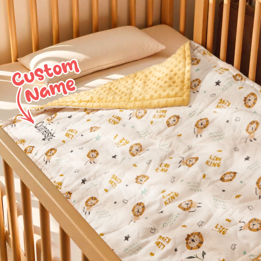 Personalized Baby Blanket Custom Baby Blanket with Embroidered Name Gift for Baby - MyFaceTshirt