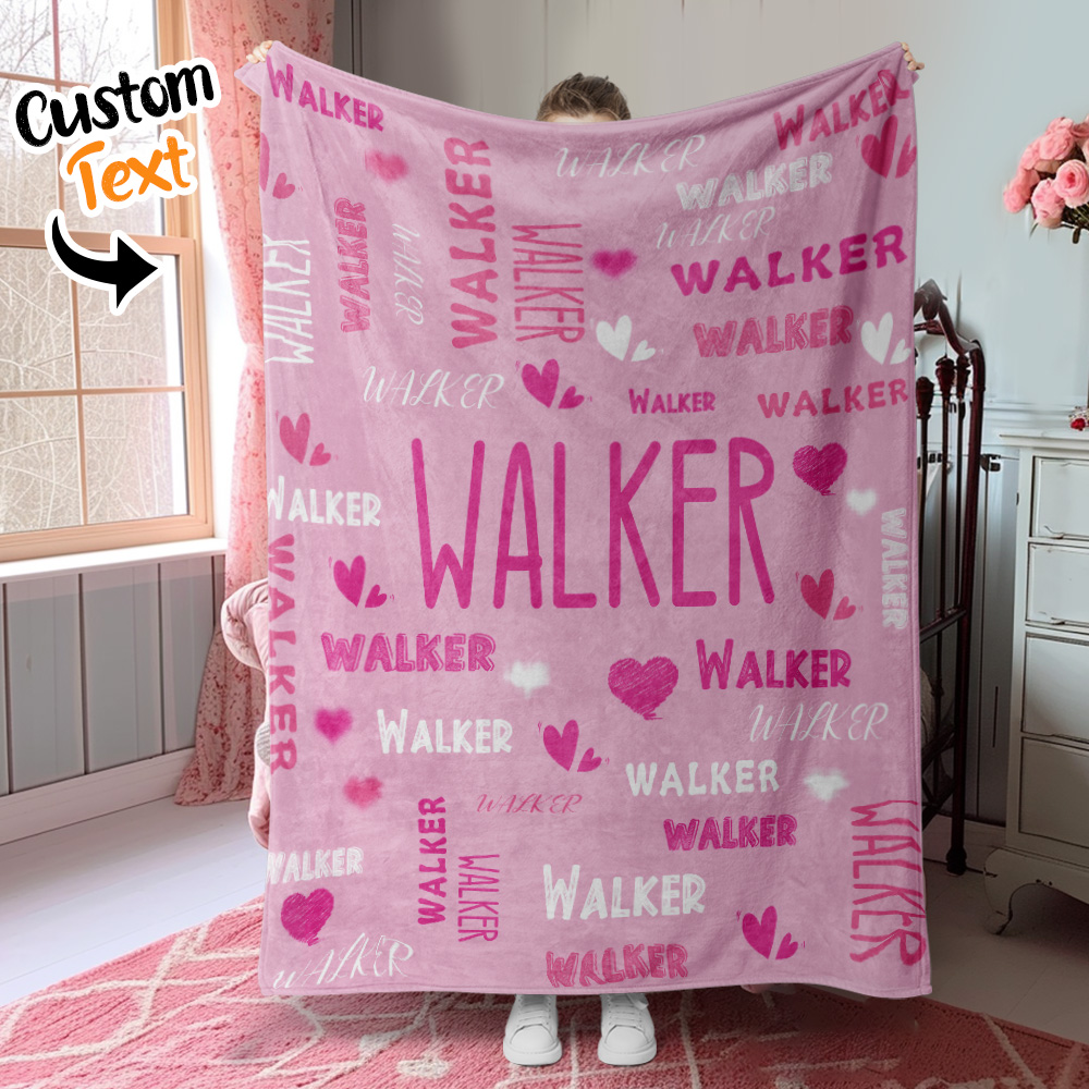 Personalized Custom Name with Heart Blankets Gifts for Lovers - MyFaceTshirt