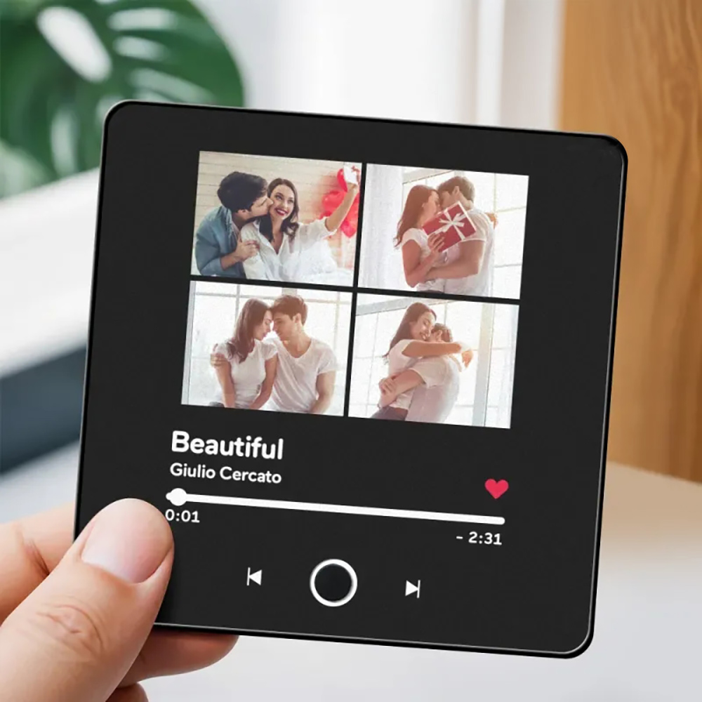 Personalized Music Fridge Magnet Can Play Songs and Adjust Volume Customized Album Fridge Magnet4 Photos Anniversary Gift