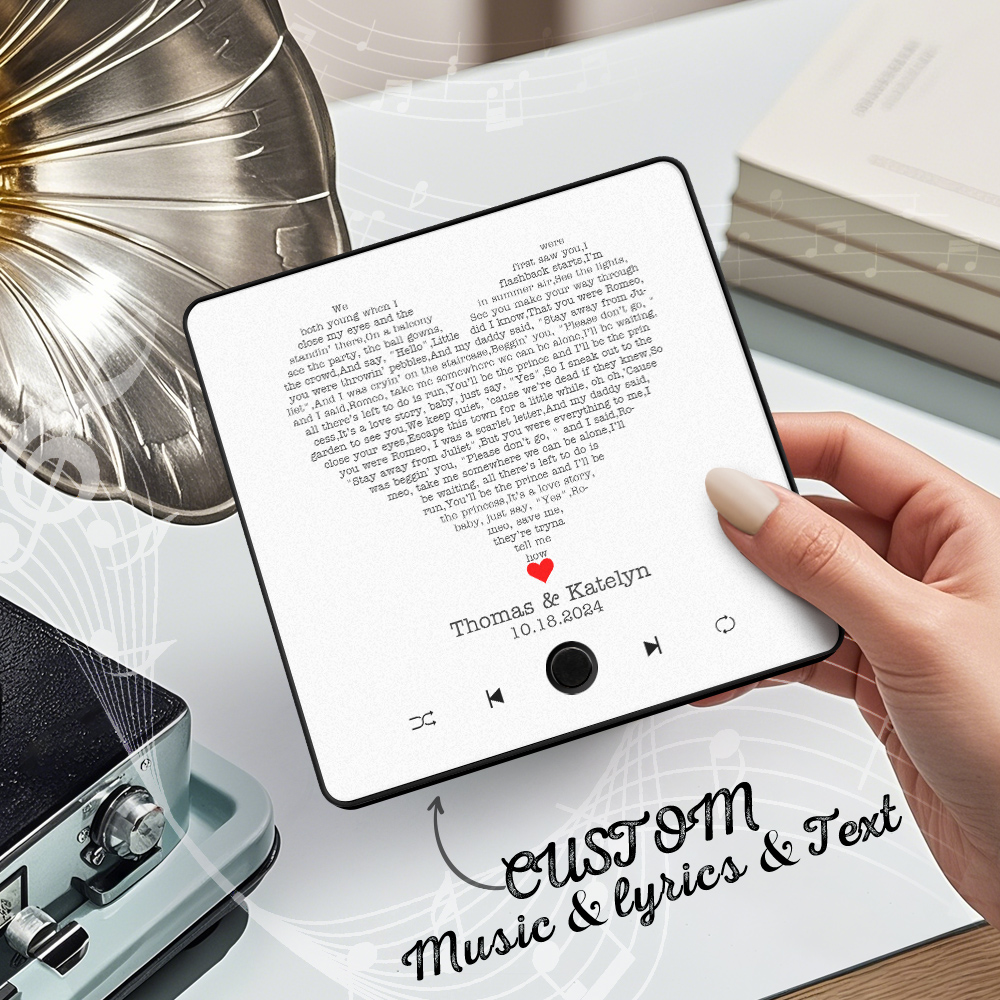 Custom Music Fridge Magnet Lyrics Heart Sticker Gifts Music Wall Photo Sticker Music Movement That Can Be Played Without Cell Phone - MyFaceTshirt