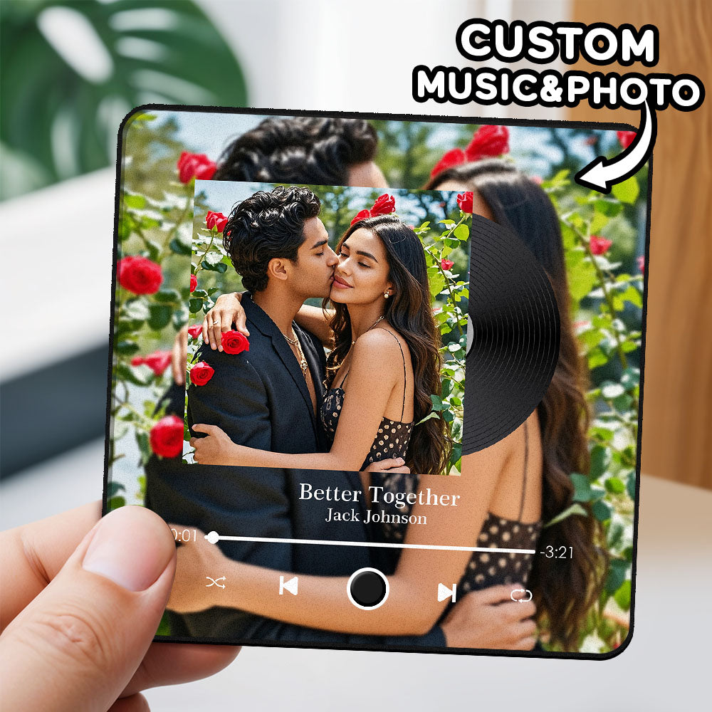 Customized Album Fridge Magnet Personalized Photo Music Fridge Magnet Pro Can Play Songs Best Special Gifts Ideas - MyFaceTshirt