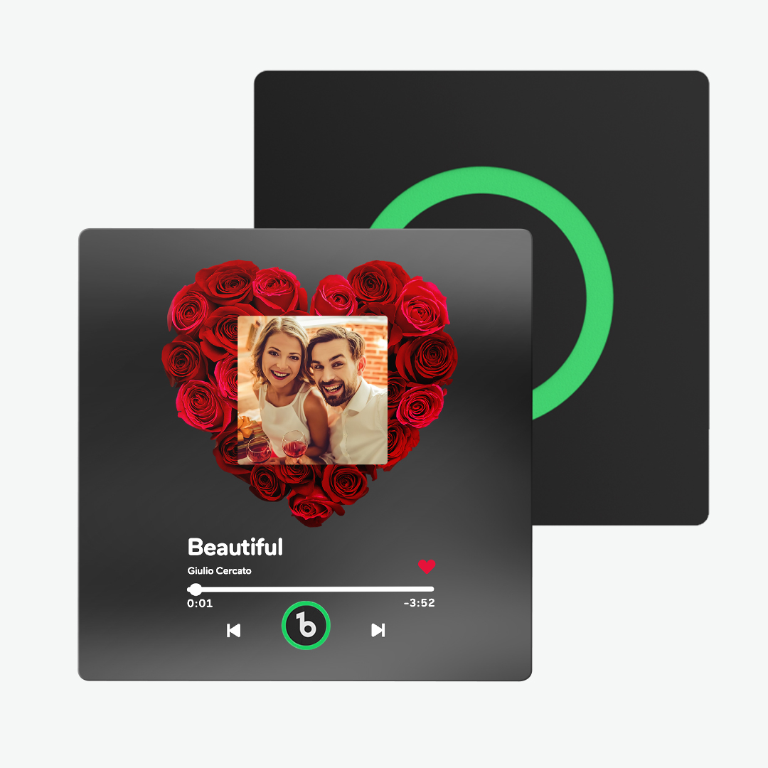 Custom Music Fridge Magnet with Rose and Photo Colorful New 4.0 Upgrade Album Fridge Magnet That Can Be Played - MyFaceTshirt