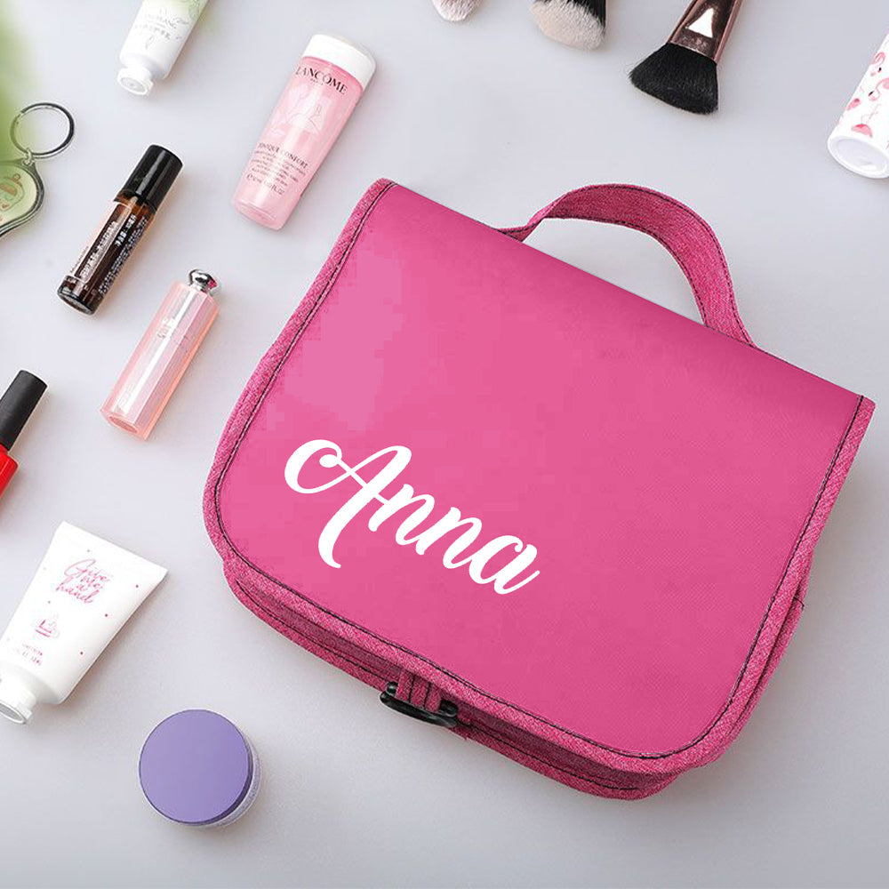 Custom Hanging Toiletry Bag Personalized Cosmetic Makeup Travel Organizer for Men and Women - MyFaceTshirt