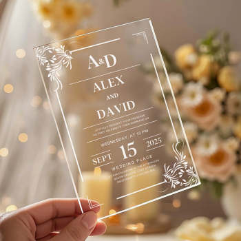 Personalized Acrylic Wedding Invitation Party Invitations - MyFaceTshirt