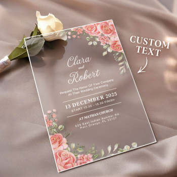 Personalized Acrylic Wedding Invitation Party Invitations Wedding Gift - MyFaceTshirt