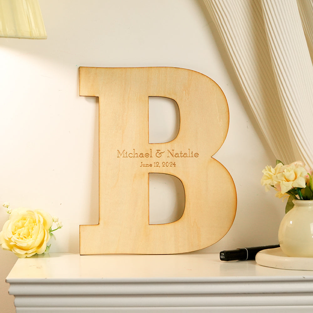 Personalized Wooden Name Sign Custom Letter Guest Book Wedding Guest Book