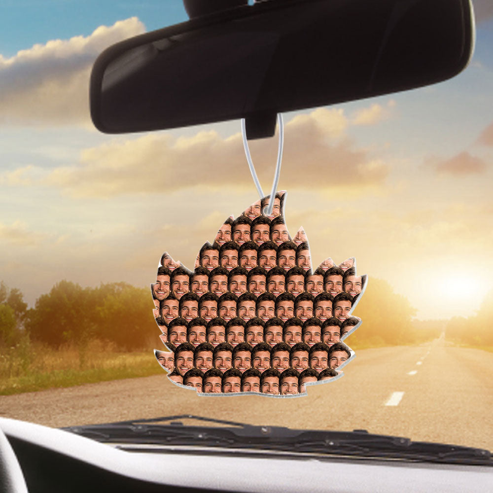 Custom Leaves Hanging Car Air Freshener Personalized Air Freshener with Essential Oils for Women Man - MyFaceTshirt