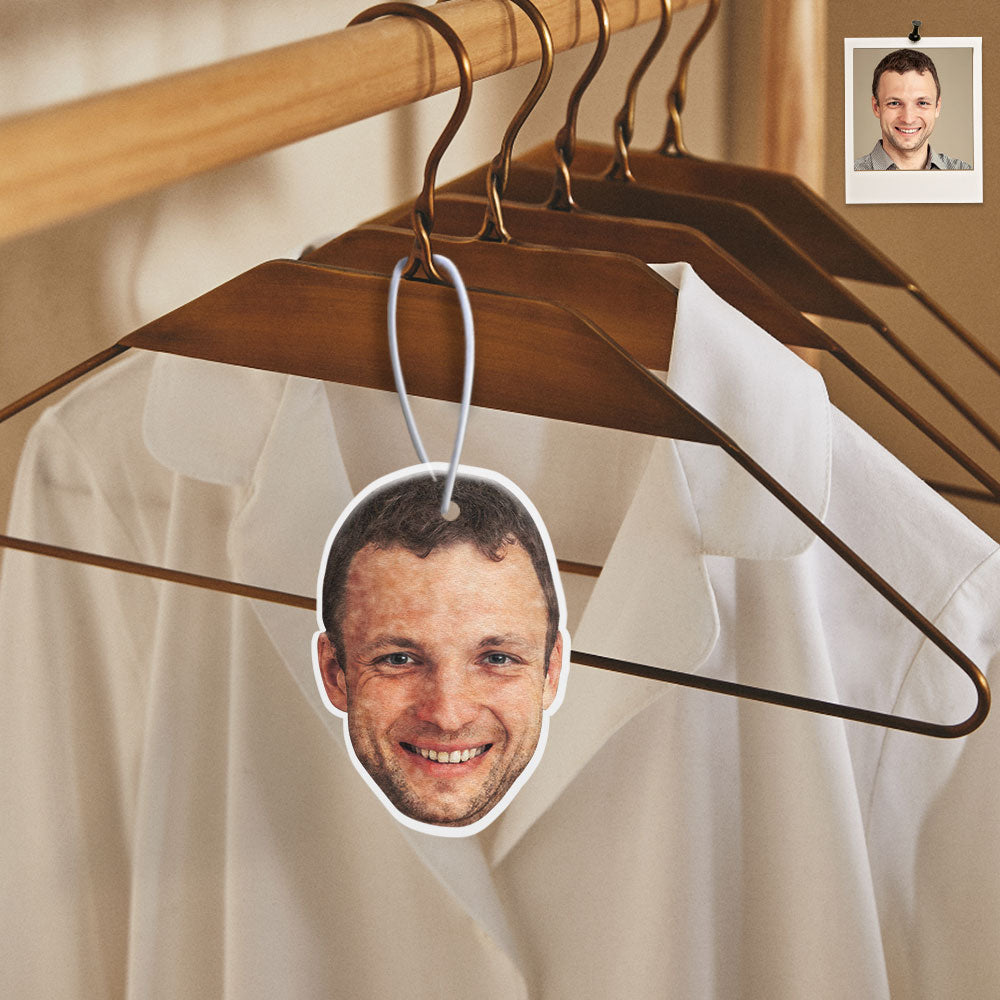 Custom Funny Car Air Freshener with Your Face Rearview Mirror Ornament Christms Gift - MyFaceTshirt