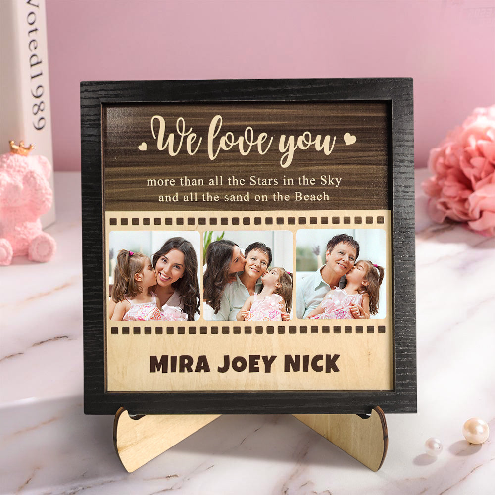 Custom Photo Wooden Ornament Film Photo Plaque Unique Gift for Mom - MyFaceTshirt