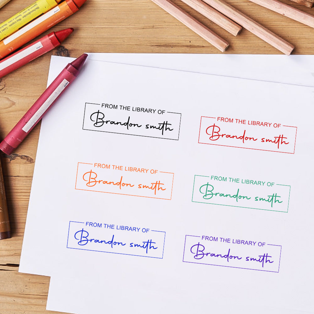 Custom Teacher Stamp Personalized From the Library of Book Stamp Gifts for Teacher - mysiliconefoodbag