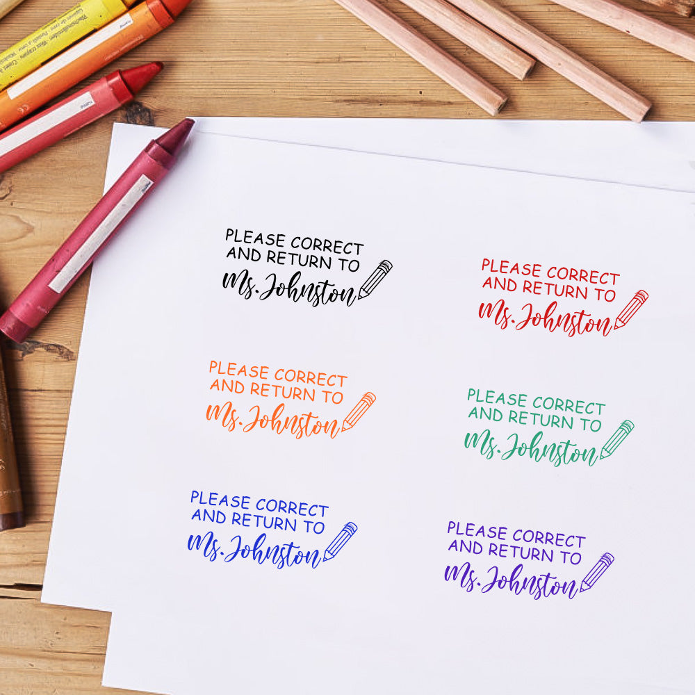 Custom Teacher Stamp Personalized Grading Classroom Stamp Gifts for Teacher - mysiliconefoodbag