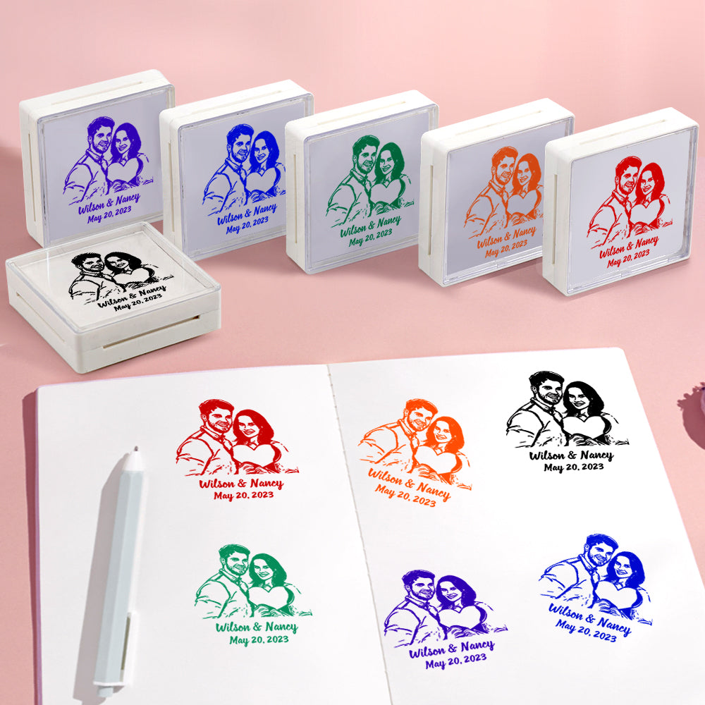 Custom Portrait Stamps Personalized Funny Stamp Gift for Birthday or Wedding - mysiliconefoodbag