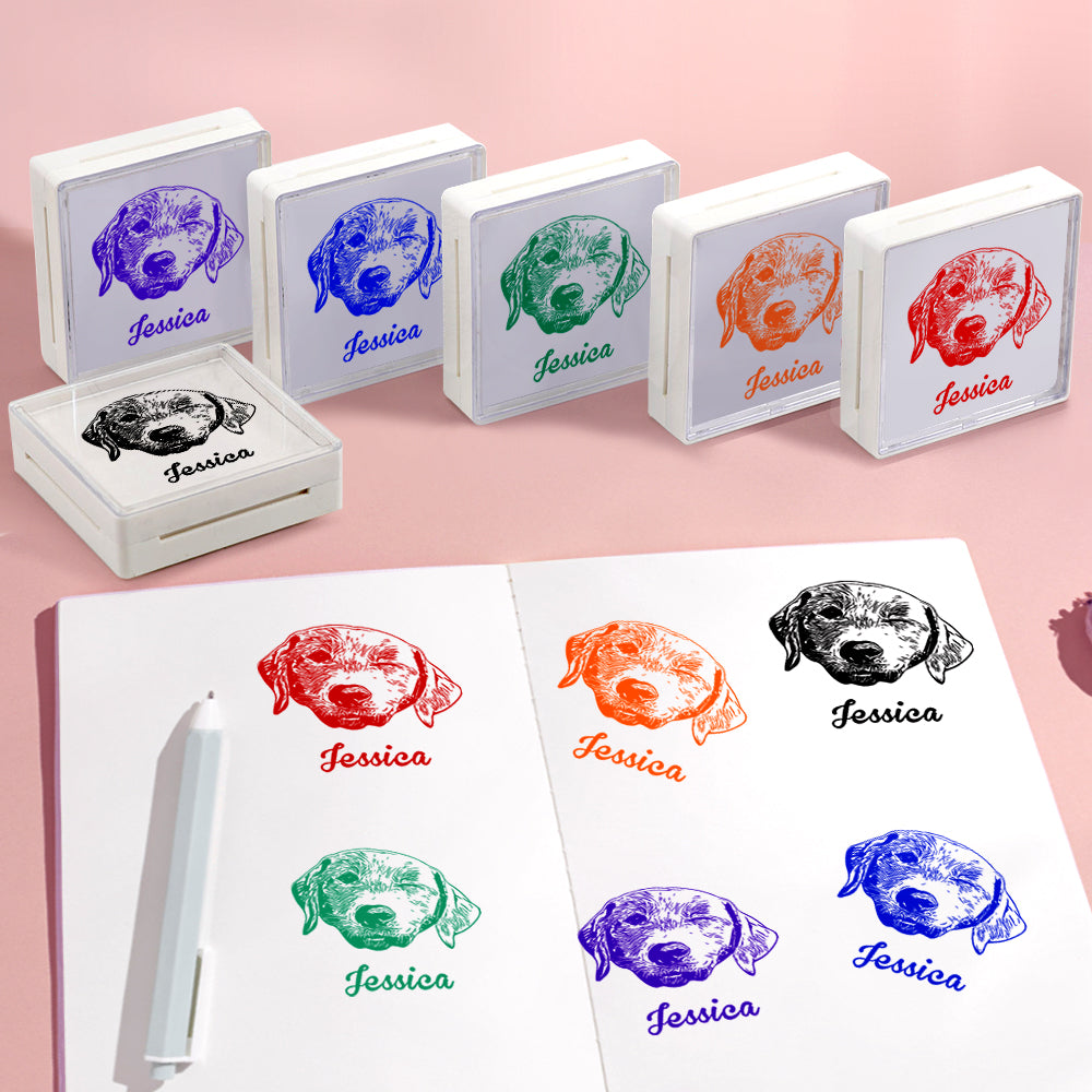Custom Portrait Stamps Personalized Funny Pet Stamp Gift for Him and Her - mysiliconefoodbag