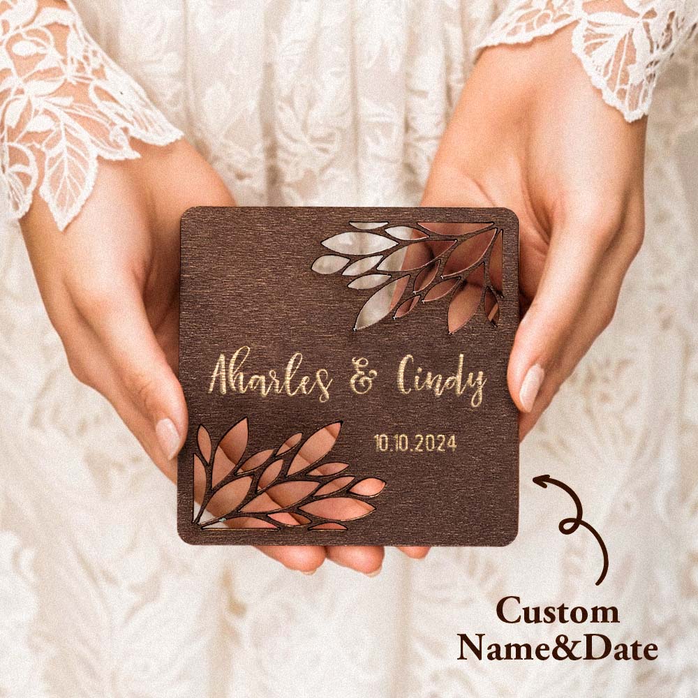 Personalized Wooden Wedding Coaster Wedding Favors for Guests - MyFaceTshirt