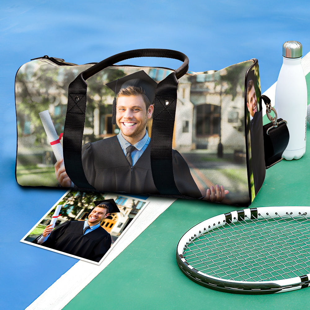 Graduation Gift Custom Duffle Bag Personalized Photo Weekender Bags Large Capacity Gym Bag - MyFaceTshirt