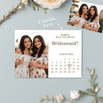 Personalized Bridesmaid Proposal Card Will You Be My Bridesmaid Wedding Date Card - MyFaceTshirt