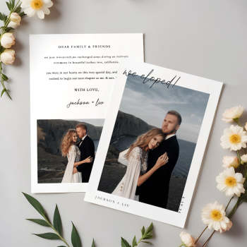 Personalized Elopement Announcement Wedding Announcement Elopement After Party Invitation Card - MyFaceTshirt