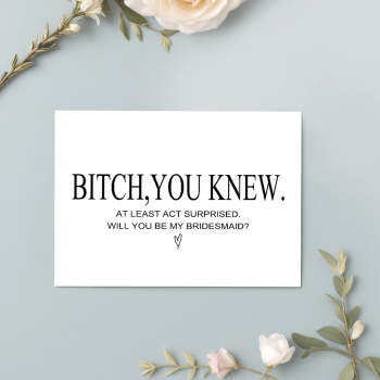 Funny Bridesmaid Proposal Card Will You Be My Bridesmaid Maid of Honor Card - MyFaceTshirt