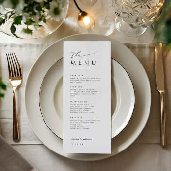 Personalized Minimalist Wedding Menu Card Wedding Dinner Menu - MyFaceTshirt