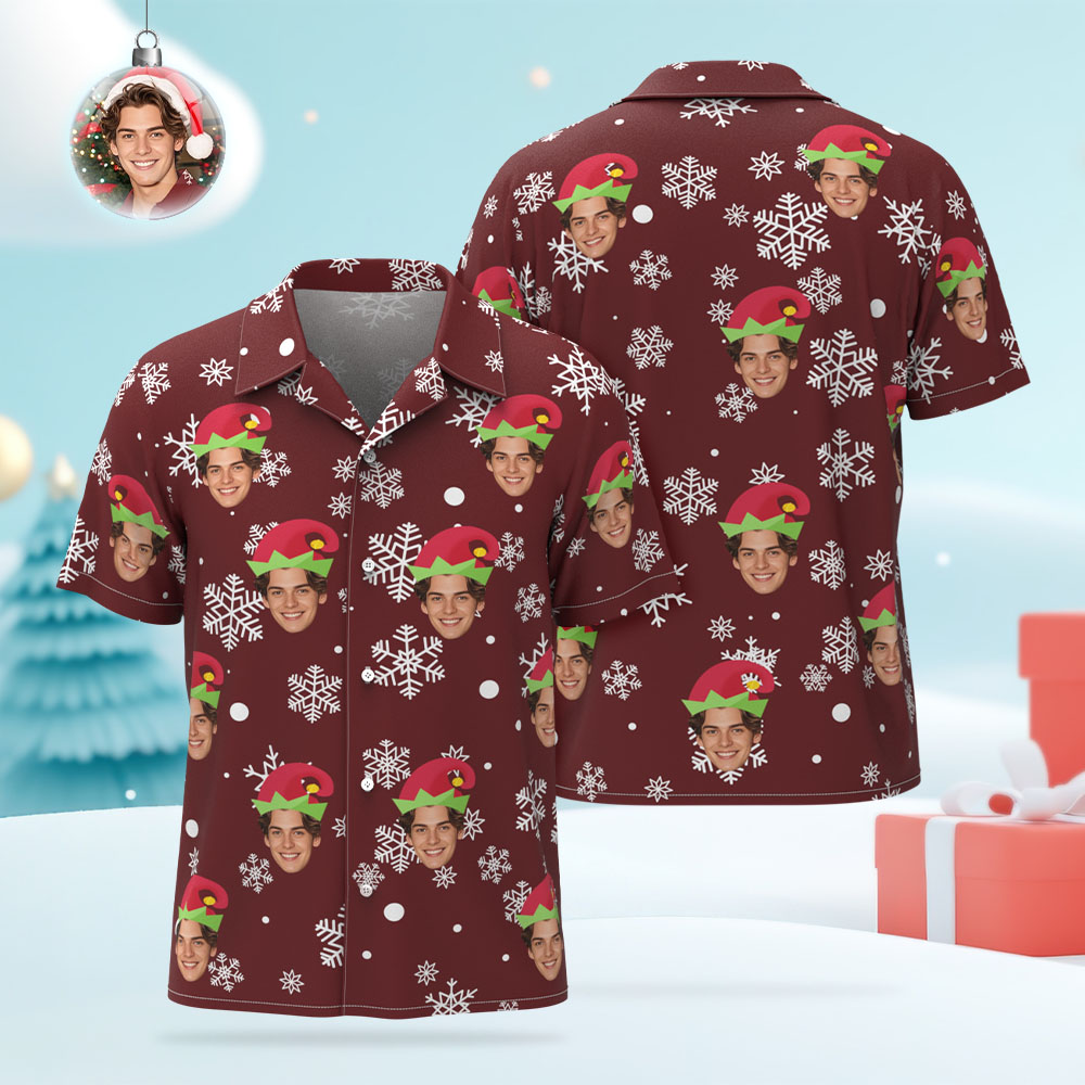 Custom Christmas Shirt with Face, Custom Face Shirt, Christmas Shirt Family, Xmas Shirt, Custom Picture Hawaiian Shirt for Bachelor Party