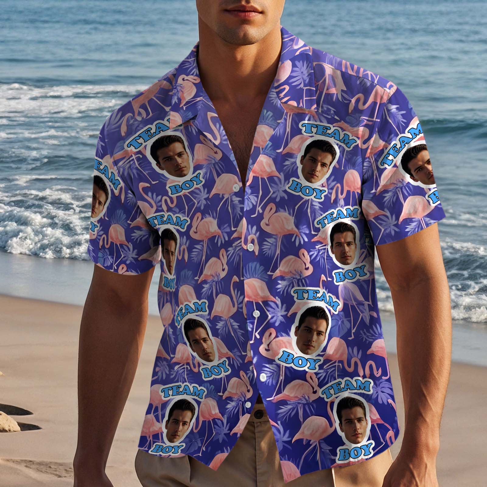 Custom Hawaiian Shirt with Face Personalized Hawaiian Photo Shirt Dog Cat Face Shirt Gift for Dad
