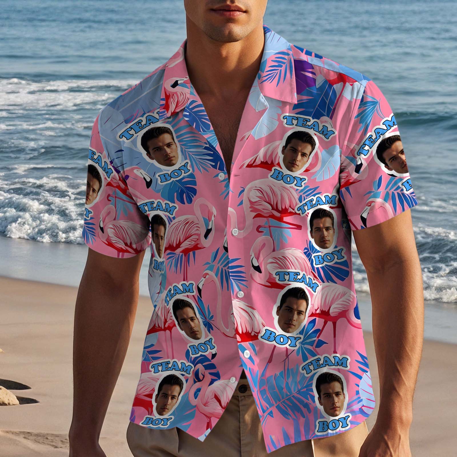 Custom Hawaiian Shirt with Face Personalized Hawaiian Photo Shirt Dog Cat Face Shirt Gift for Dad