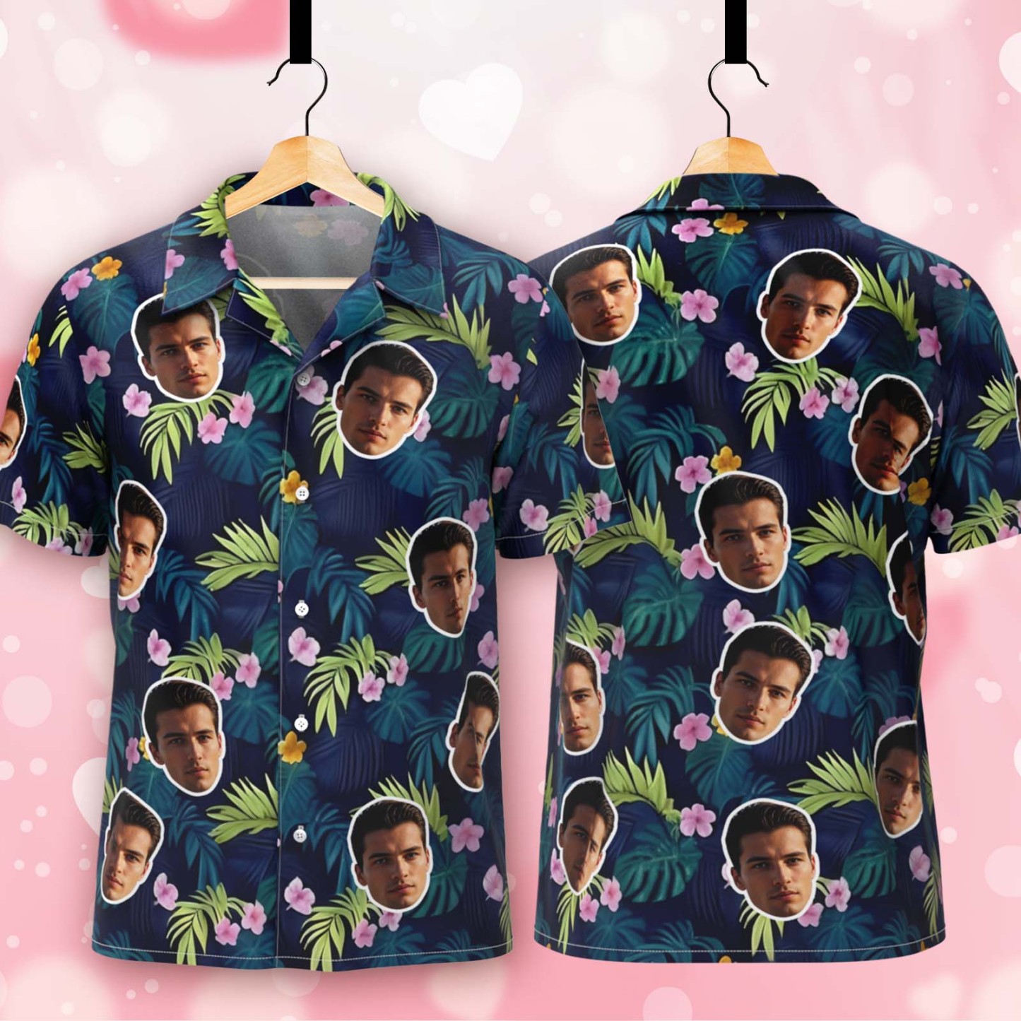 Divertente Camicia Hawaiana Personalizzata Con Foglie, Maglietta Con Foto, Regalo Perfetto Per La Festa Del Papà - 