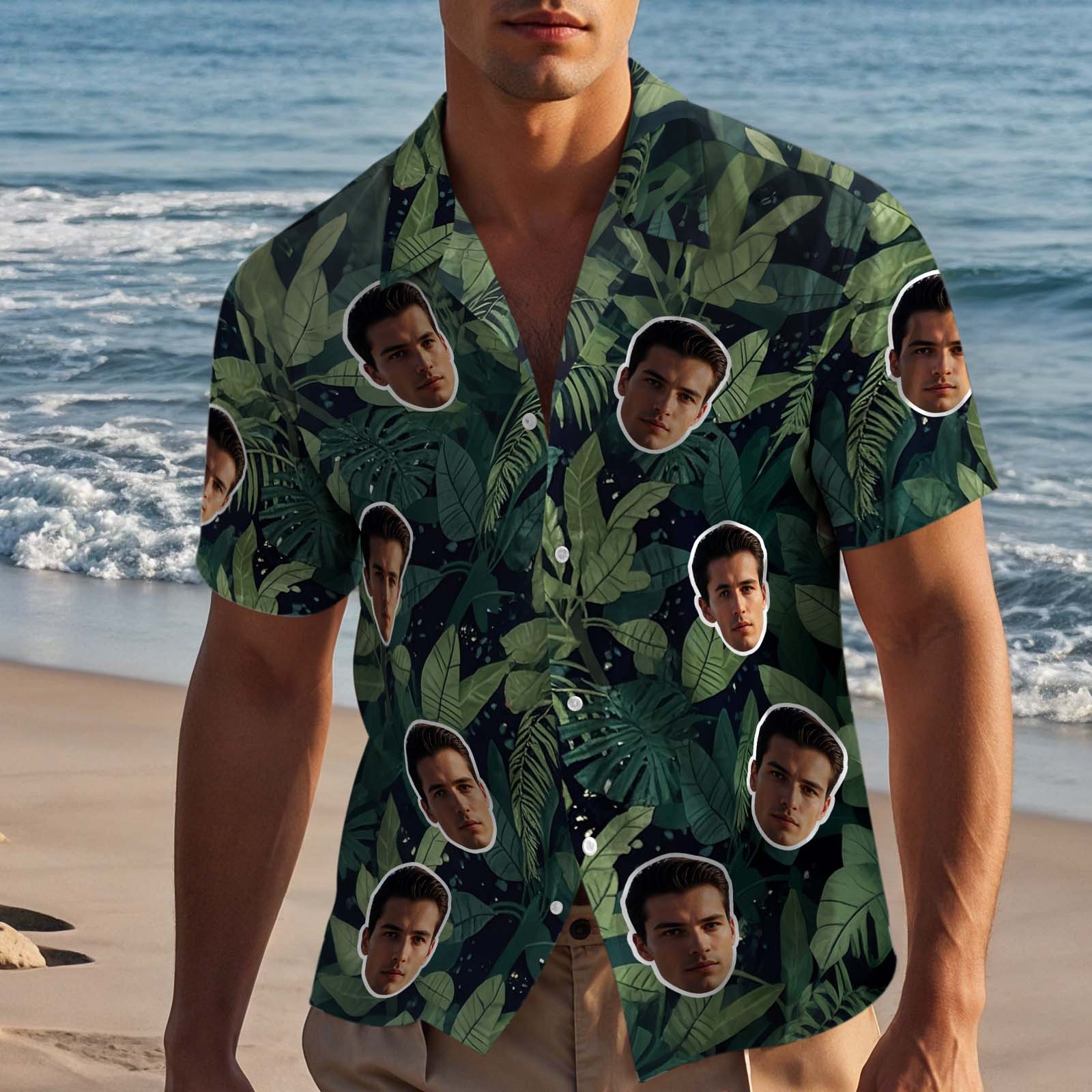 Custom Face Hawaiian Shirt Personalized Photo Hawaiian Shirt Bachelor Party Shirts Anniversary Vacation Trip Father's Day Gift