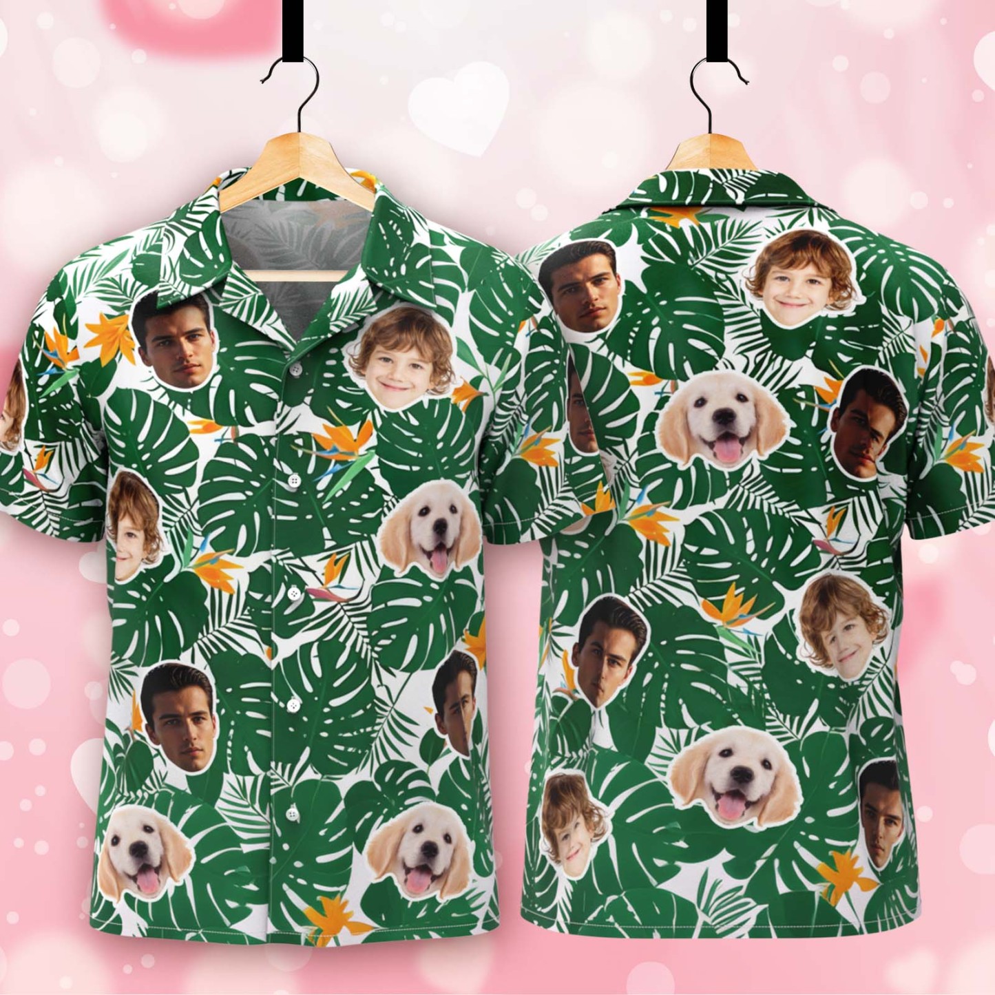 Chemise Hawaïenne Personnalisée, Chemise Personnalisée Avec Photo De Visage D'animal De Compagnie, Chemise Parfaite Pour La Fête Des Pères - CustWitFR