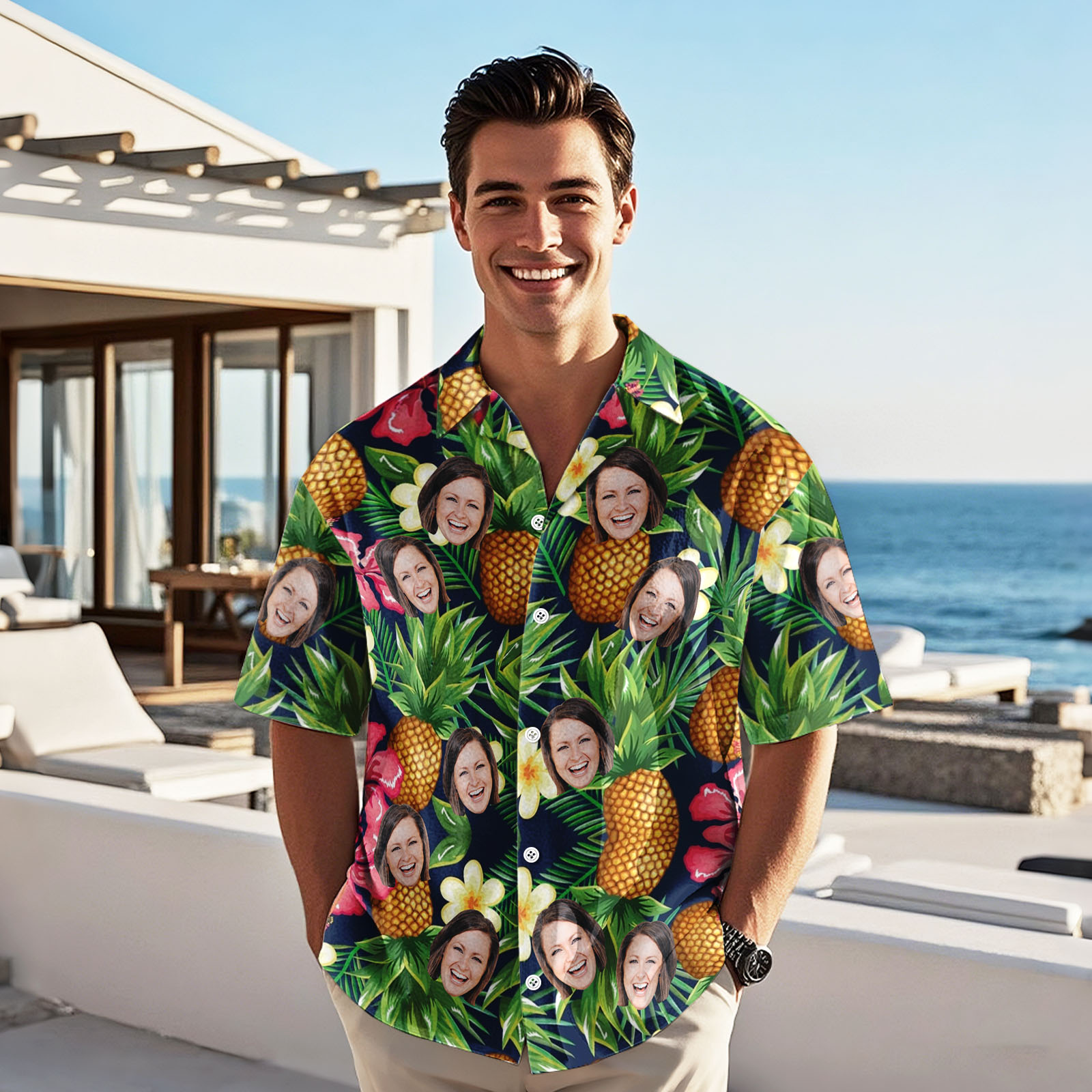 Personalized Hawaiian Shirt with Your Photo Personalized Unique Gift For Men