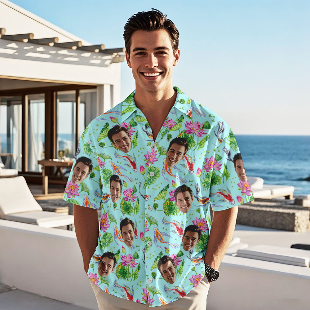 Custom Tropical Pattern Hawaiian Shirt Personalized Photo Hawaiian Shirt Party Gift Summer Gift