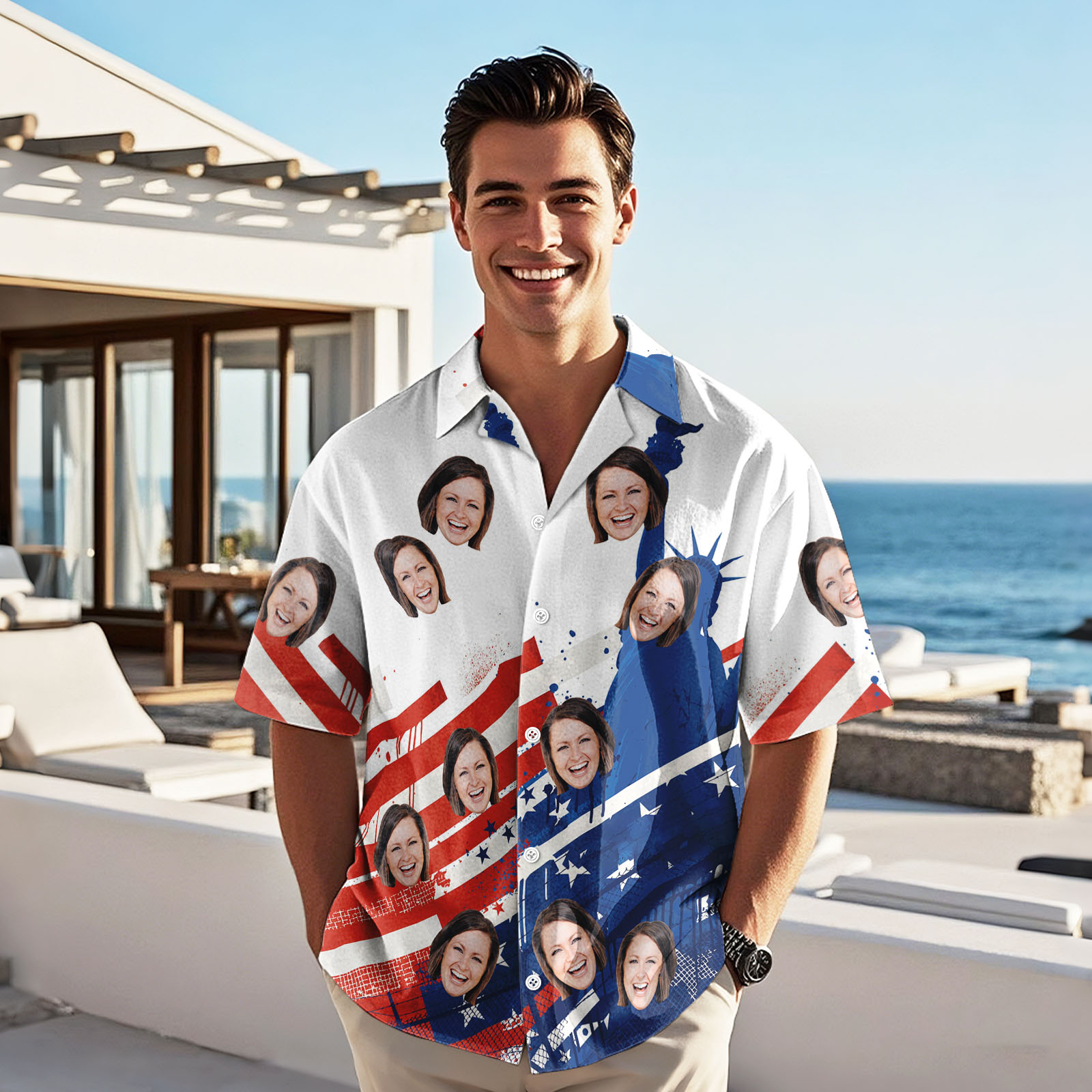 Custom 4th of July Hawaiian Shirt Personalized Fun & Patriotic America Flag shirt