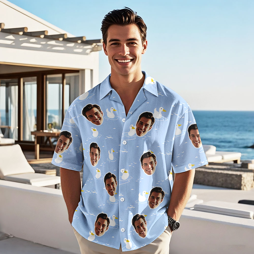 Mens Oregon Ducks Hawaiian Button Down Short Sleeve Floral Shirt