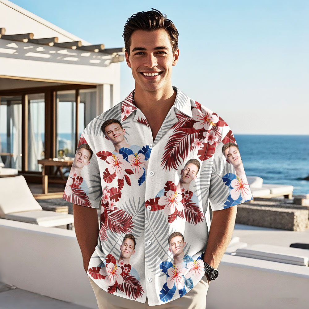 America Flag Hawaiian Shirt, Upload Photo