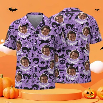 Purple Hawaiian Shirt for Halloween Funny, Unique, and Customizable Hawaiian Shirt