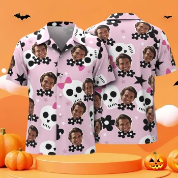 Pink Hawaiian Shirt  Fun Halloween Hawaiian Shirt  Gift For Him