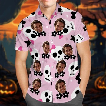 Pink Hawaiian Shirt  Fun Halloween Hawaiian Shirt  Gift For Him
