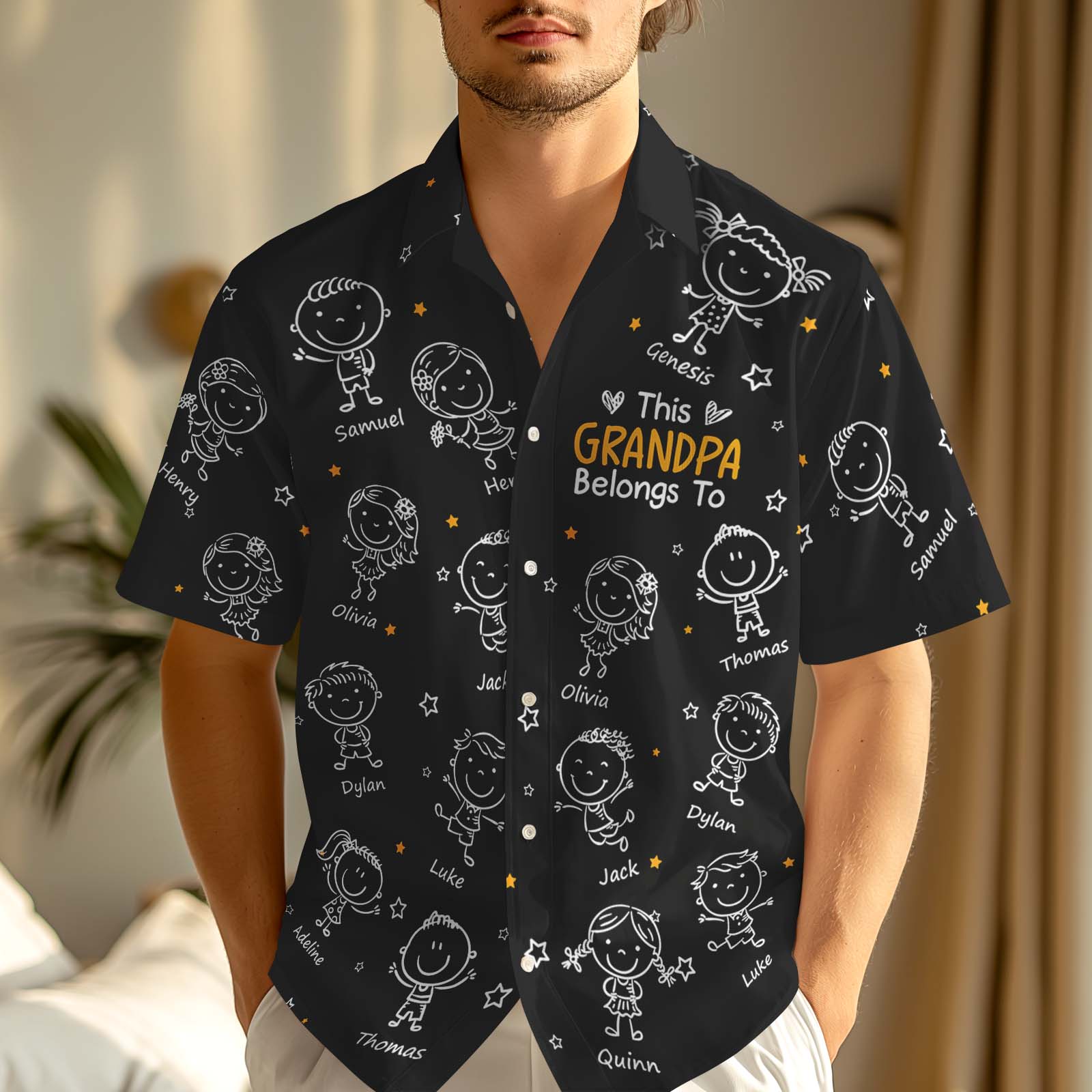 Custom Hawaiian Shirt This Grandpa Belongs To Doodle Personalized “Grandpa of Doodle” Hawaiian Shirt