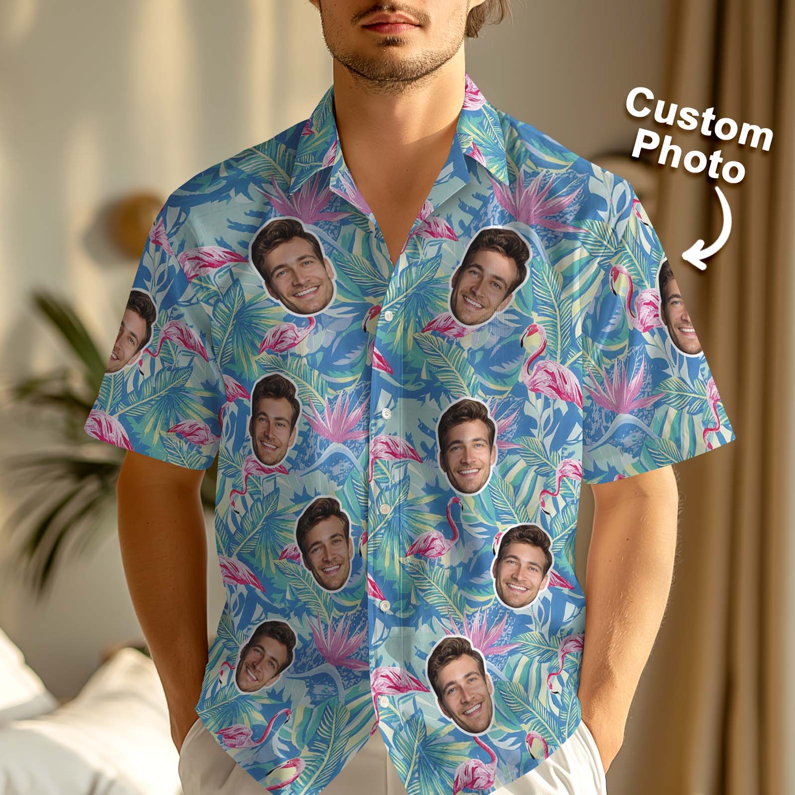 Custom Photo Gift for Men Personalized Your Own Aloha Shirt Father's Day Gift