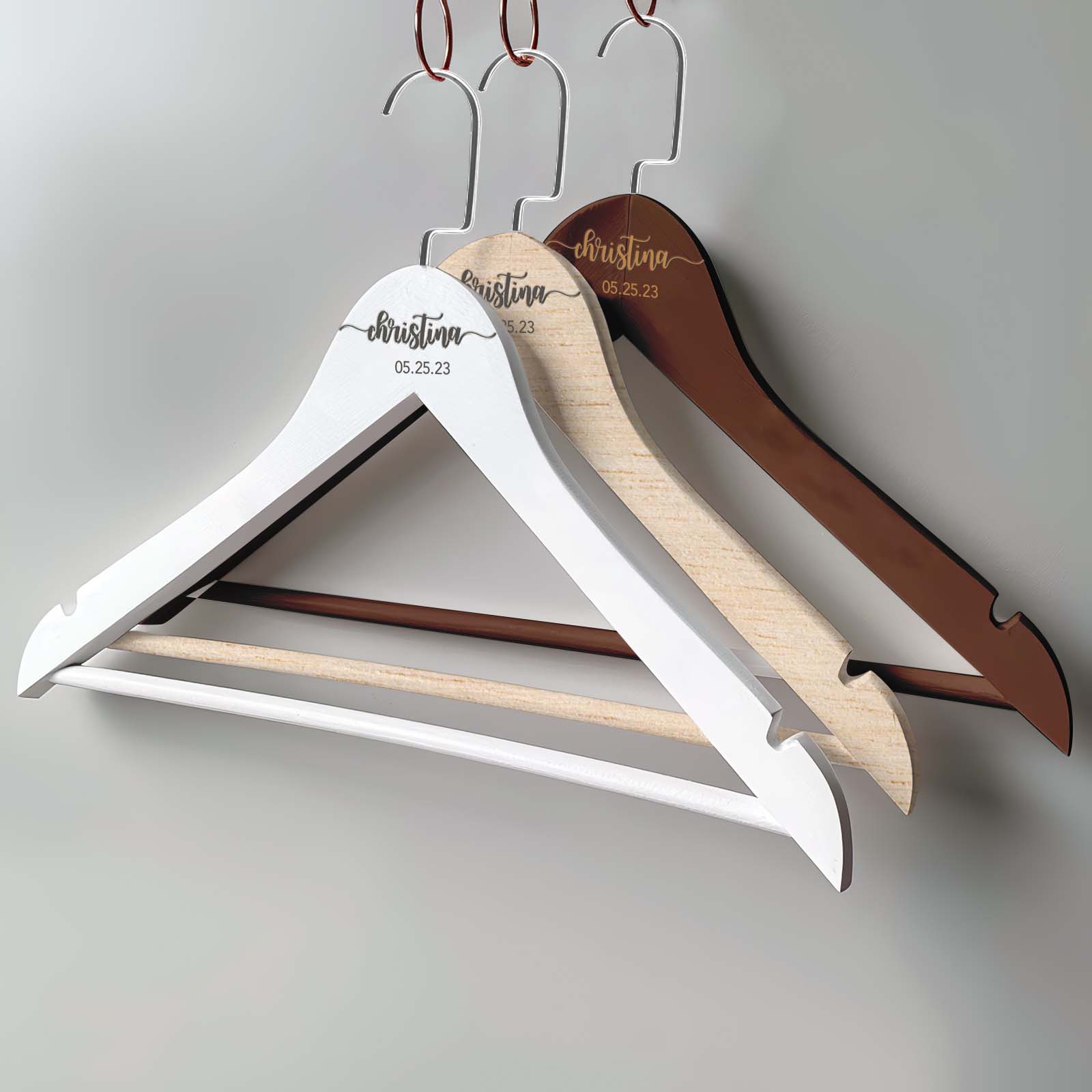 Personalized Bridesmaid Hangers Wedding Hanger Custom Wooden Engraved Hanger Bridal Dress Hanger Wedding Name Hangers