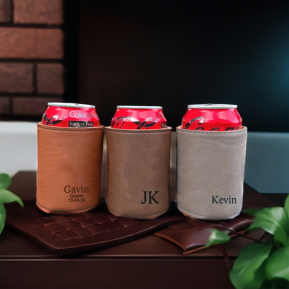 Personalized Groomsmen Can Cooler Holder Engraved Can Cooler Groomsman Gift Ideas - MyFaceTshirt